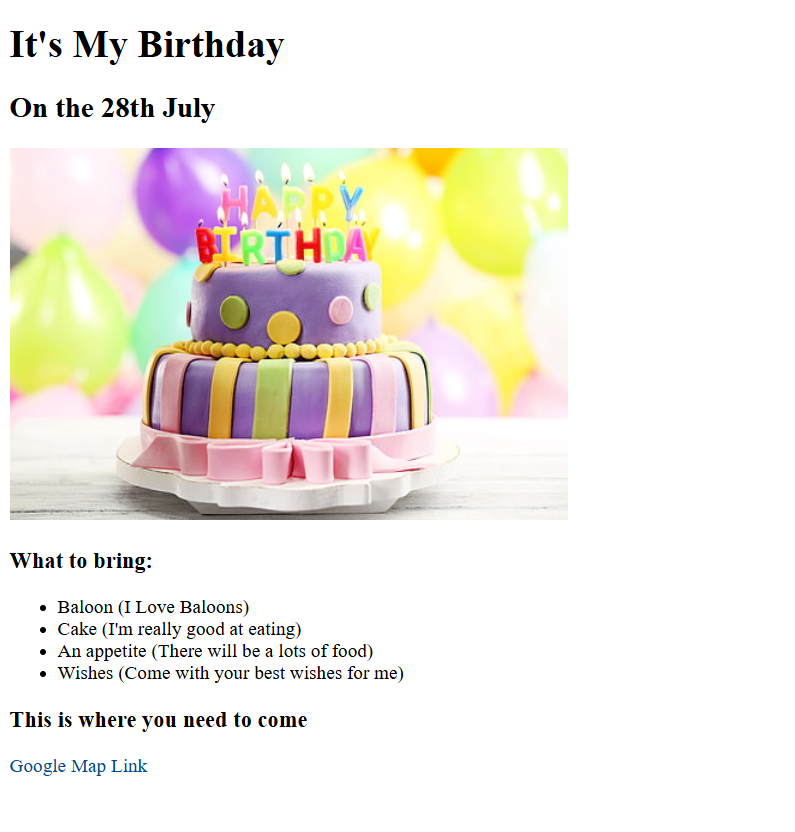 Birthday Invite Project